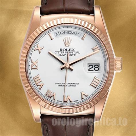 rolex in oro cinturino pelle|Acquista Rolex Day.